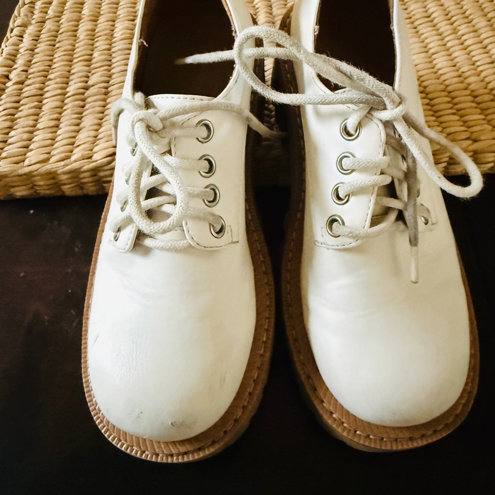AEROSOLES Franca Oxford Platform Shoes White Girls Size 13 Little Kid
